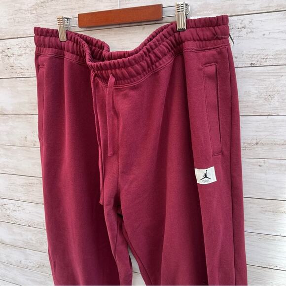 NEW XXL Womens Nike Jordan Flight Fleece Essential Jogger Pant Cherrywood Maroon - Picture 5 of 11